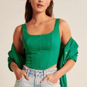 Abercrombie & Fitch Vibrant Green Crop Top Size M